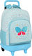 Blackfit8 School Bag Trolley Elementary, Elementary Light Blue with Water Bottle Holder