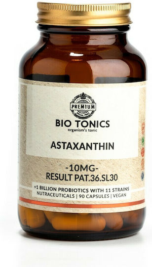Bio Tonics Astaxanthin 10mg Ειδικό Συμπλήρωμα Διατροφής 90 φυτικές κάψουλες