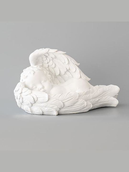 Eurolamp Christmas Ceramic Figure Cherub White Height 32.5cm