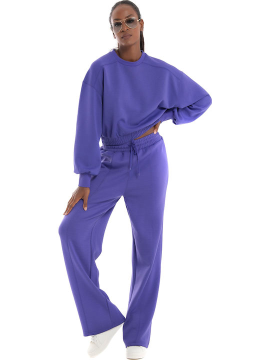 Only Gekürzt Damen Sweatshirt Lila