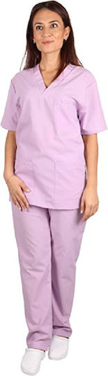 Be Unique M3 Unisex Hose & Bluse Set Flieder aus Baumwolle und Polyester