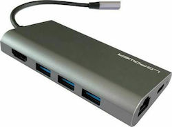 LC-Power USB-C Docking Station με HDMI 4K Ethernet (LC-HUB-MULTI-5)