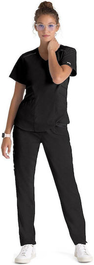 Grey's Anatomy Moto Women's Black Medical Blouse