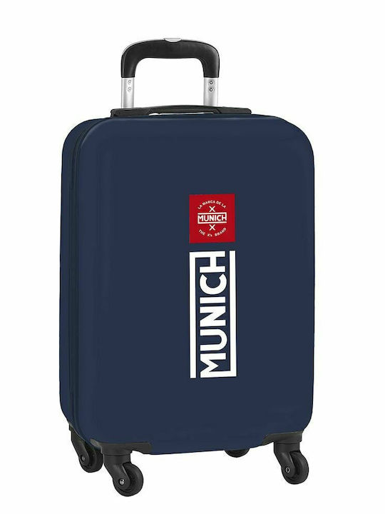 Safta Munich Storm Cabin Hard Suitcase Blue with 4 Wheels Height 55cm