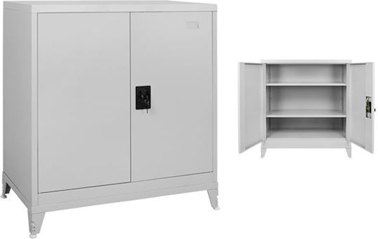 Double-Leaf XXL Metallic Galvanized Cabinet with Locking Capability with 2 Shelves 90x54x101 cm
