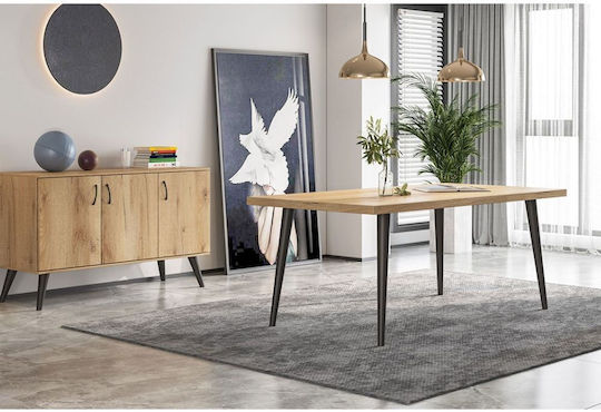 Ν10 Table Dining Room from Solid Wood & Metal s 158.5x90x79cm