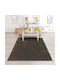 Oxford Home Teppich Rechteckig Zottelig Synthetisch,Polyester/Cotton/Leather Dark Brown