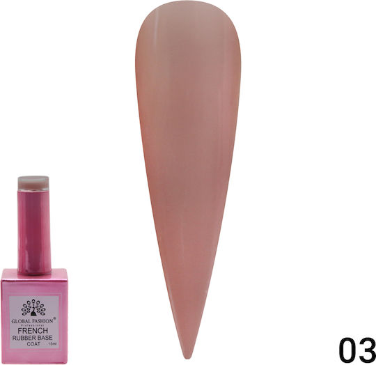 Global Fashion 8097 03 Grundierung für Gel-Nagellacke Gummi 15ml