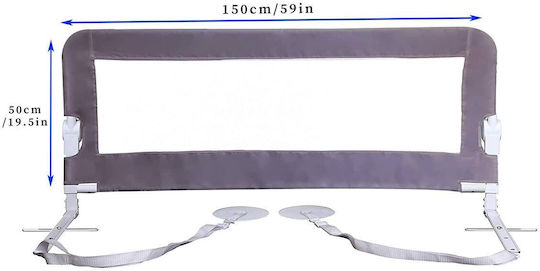 Dreambaby Nicole Foldable Bed Rail Guard Simple Placement made of Fabric in Gray Color 150x50cm 1pcs