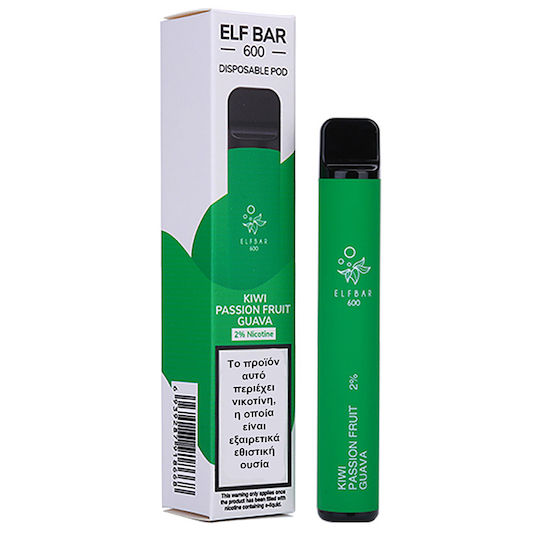 Elf Bar Elf Bar Einweg-E-Zigarette 600 Einweg-E-Zigaretten Kiwi Passion Guava 2ml 18mg Grüne