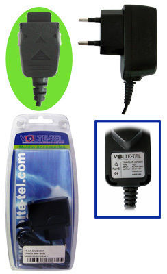 Volte-Tel Ladegerät mit integriertem Kabel Schwarzs (Siemens T55/ST60 Travel Mini)