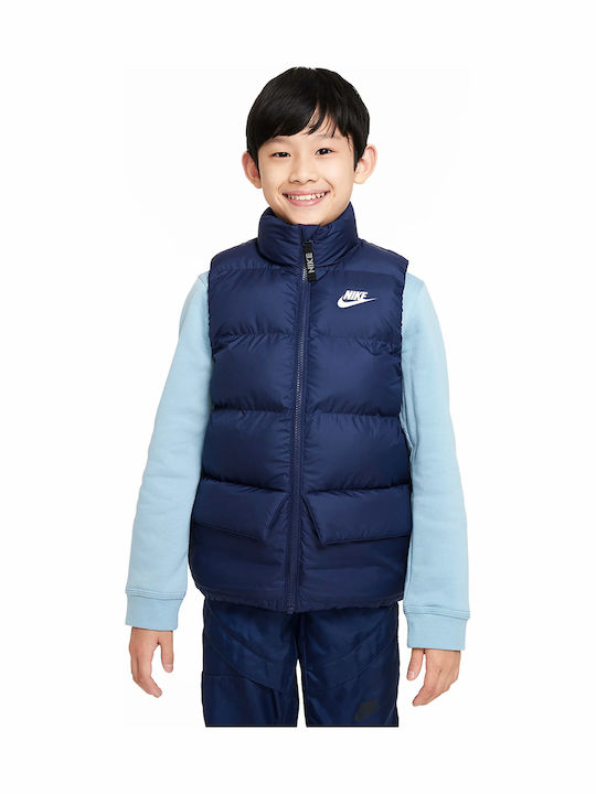 Nike Kids' Sports Jacket Sleeveless Short Navy Blue Sportswear