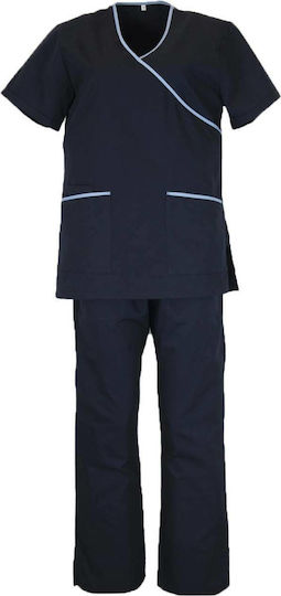 Fabrik 10033 Unisex Σετ Ιατρικό Παντελόνι και Μπλούζα Navy Μπλε από Βαμβάκι και Πολυεστέρα
