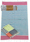 Pestemal Beach Towel Pareo Orange with Fringes 180x90cm.