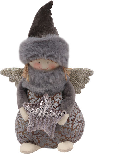 InTheBox Weihnachtliche Stoff Figur Cherub Gray Höhe 12cm 6Stück