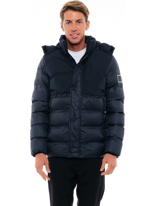 Biston Jachetă de Iarnă Puffer Albastru Marin