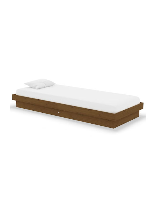 Single Solid Wood Bed Ink with Slats for Mattre...