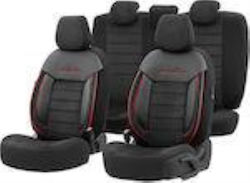 Otom Σετ Καλύμματα 11τμχ Δερματίνη Comfortline Design Μαύρο / Κόκκινο CMF-218