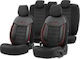 Otom Car Cover Set 11pcs Leatherette Comfortline Design Black / Red
