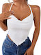 Γυναικείο Καλοκαιρινό Crop Top Αμάνικο Λευκό