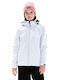 Emerson Women's Short Sports Softshell Jacket Waterproof and Windproof for Winter with Hood Ice White