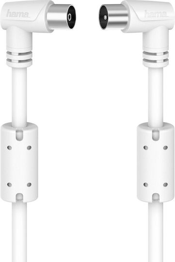 HAMA Καλώδιο Κεραίας Coax male - Coax female Λευκό 5m (00205058)