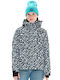 Women's Short Sports Jacket for Winter with Hood Animal Print