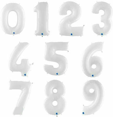 Balloons Numbers White 100 cm - 40"