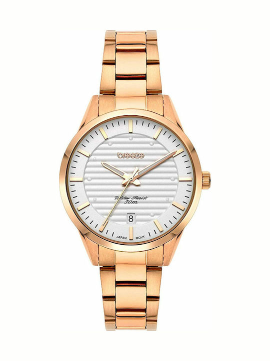 Breeze Retraux Women's Watch with Pink Gold Met...
