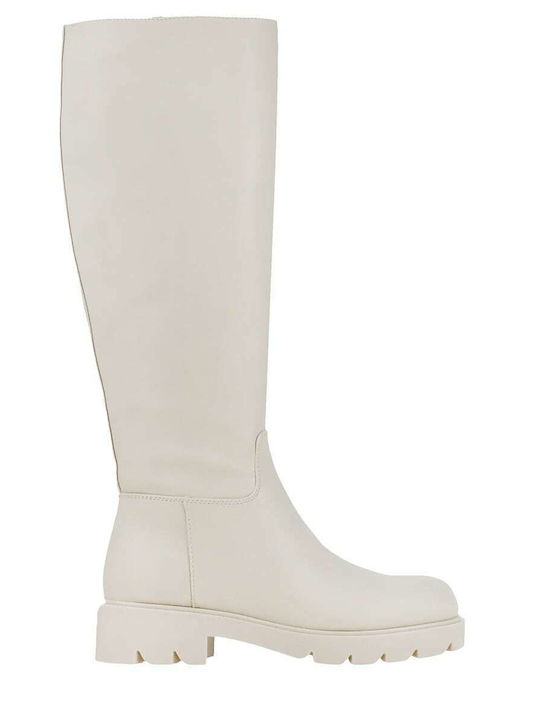 Verve3 Leder Damenstiefel Beige