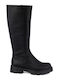 Synthetic Leather Women's Boots with Zipper Black