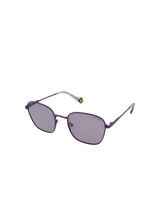 Polaroid Sunglasses with Purple Metal Frame and...