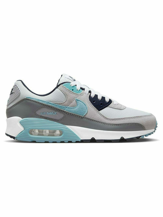 Nike Air Max 90 Ανδρικά Sneakers Pure Platinum / Obsidian / Wolf Grey / Worn Blue
