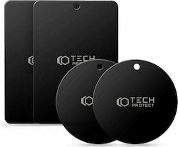 Tech-Protect Ανταλλακτικά μεταλλικά αυτοκόλλητα Metalplate Magnetic 4τμχ Μαύρα