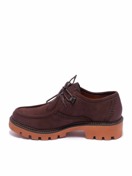 Wildleder Damen Oxfords in Braun Farbe