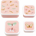 A Little Lovely Company Butterflies Πλαστικό Παιδικό Σετ Φαγητού Ροζ