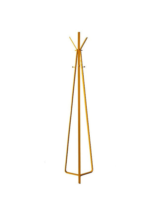 Metallic Coat Rack Yellow Beddo 34x34x180cm