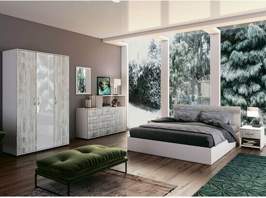 Set de Dormitor Ava 322 Alb / Crystal Matt 160x200buc 4buc