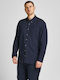 Jack & Jones Men's Shirt Long Sleeve Cotton Navy Blue