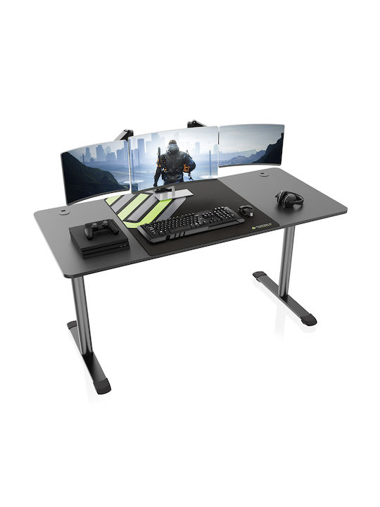 Gaming Desk with Metal Legs Black L152.4xW66xH77cm