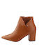 Pointed Ankle Boots in camel color