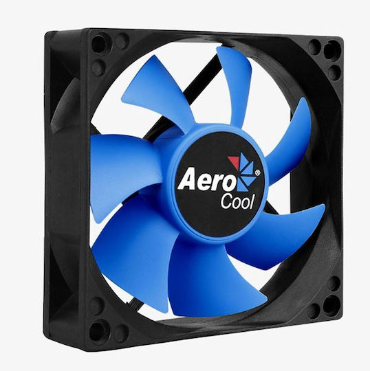 Aerocool Motion 8 Gehäuselüfter 80mm (2000rpm) Ohne LEDs Beleuchtung und Verbindung 4-Pin Molex Schwarz/Blau