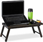 Relaxdays Bamboo Table for Laptop Dark Brown