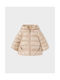 Mayoral Kids Quilted Jacket short Double Sided Hooded Beige