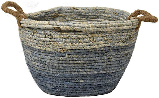 Atmosphera Dekorativer Korb Korbweide mit Griffen Blau 36x36x27cm