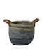 Atmosphera Dekorativer Korb Korbweide mit Griffen Blau 26x26x21cm