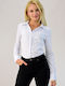 Potre Women's Monochrome Long Sleeve Shirt White