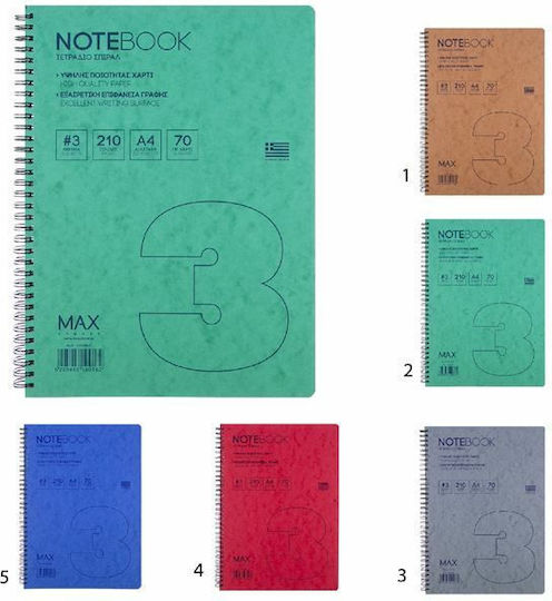 Neohart Spiral School Notebook Ruled A4 3 Subjects (Various Colours)