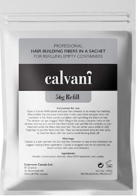 Calvani Refill Χρώματος για Κάλυψη Αραίωσης Μαλλιών με Κερατίνη Hair Building Economy Extra Dark Brown 56gr