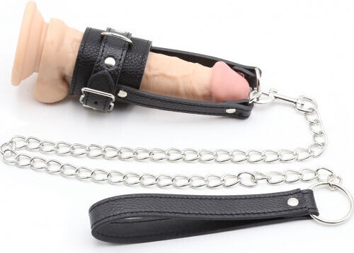 Naughty Toys Cock Ring Schwanz Leder Black